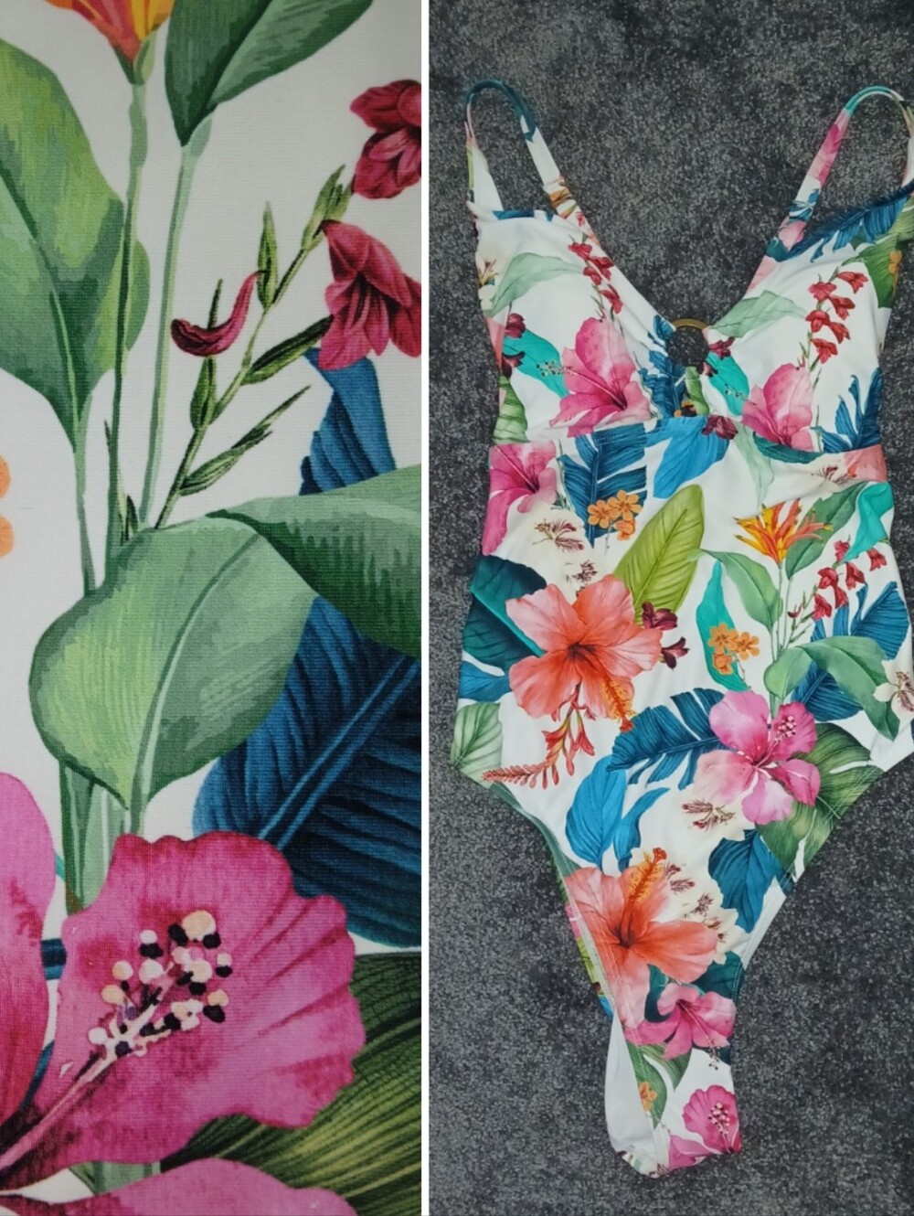 UPF50+ Jantzen Tummy Control Tropical Print One Piece Swimsuit, Modest, Colorful